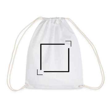 Lines Frame with Corners Decoration Gift - Drawstring Bag - white - Front