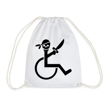 Fauteuil roulant Pirate pour les rouleaux durs. Chemise humoristique * - Sac de sport léger - blanc - Devant