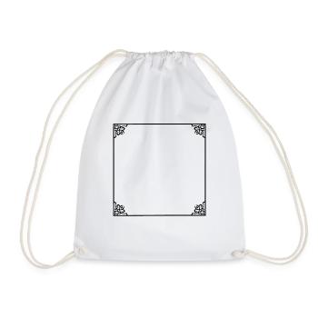 Cadre avec ornements Déco Ton texte - Sac de sport léger - blanc - Devant