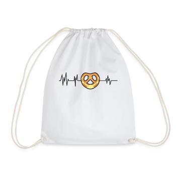 ECG Pretzel Heart Rate Pretzel Lover - Drawstring Bag - white - Front