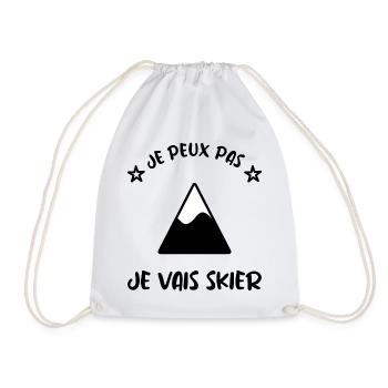 JE PEUX PAS. SKIER. SKI. RAQUETTE. SNOW. SNOWBOARD - Sac de sport léger - blanc - Devant