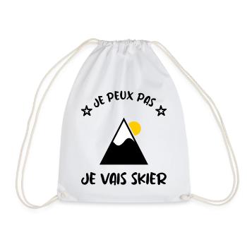 JE PEUX PAS. SKIER. SKI. RAQUETTE. SNOW. SNOWBOARD - Sac de sport léger - blanc - Devant