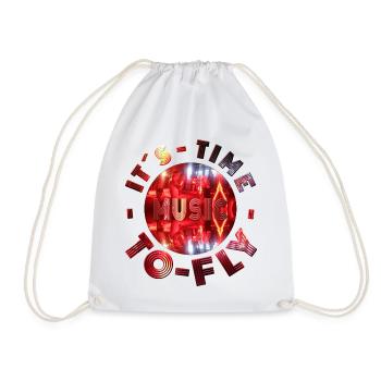Neon music design with dance atmosphere party - Drawstring Bag - white - Front