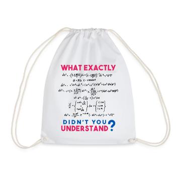 Physics and Math formula Joke - Drawstring Bag - white - Front