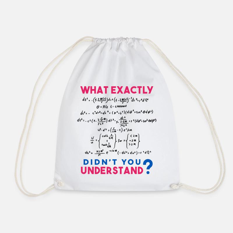Physics and Math formula Joke - Drawstring Bag - white