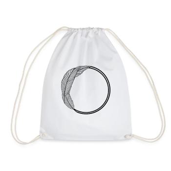 Cadre rond avec de grandes feuilles - Sac de sport léger - blanc - Devant