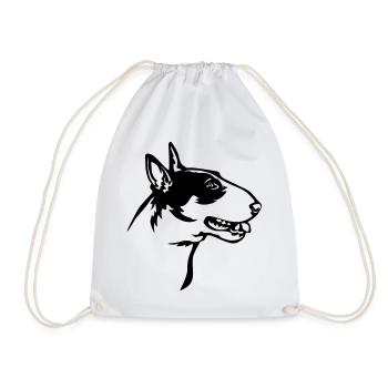 Bull Terrier Head - Drawstring Bag - white - Front