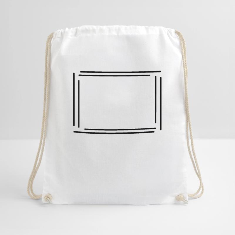 Rectangular frame with black lines Drawstring Bag
