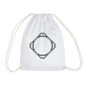 Cercle noir dans la décoration du cadre carré - Sac de sport léger - blanc - Devant