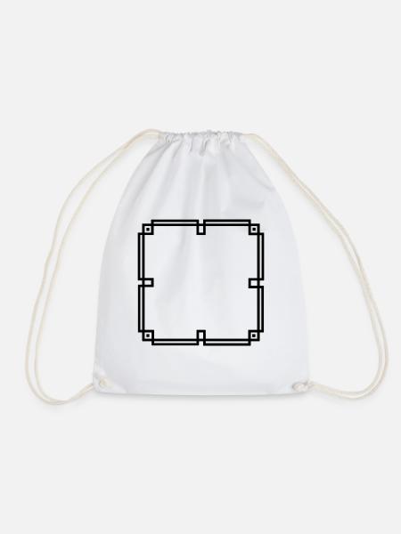 Oriental Frame Lines Line Decoration - Drawstring Bag - white
