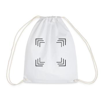 Corners frame in black - Drawstring Bag - white - Front