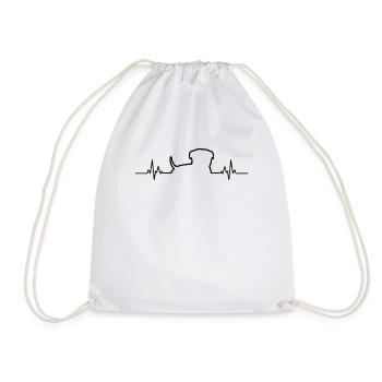 ECG Bulldog Dog Bulldog Holder - Drawstring Bag - white - Front