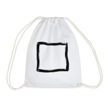 Lignes de cadre de contour de pinceau noir - Sac de sport léger - blanc - Devant