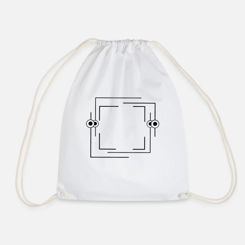 Bordure noire Ligne de tiret Texte de base - Sac de sport léger - blanc
