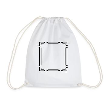 Cadre de lignes circulaires avec contours noir - Sac de sport léger - blanc - Devant