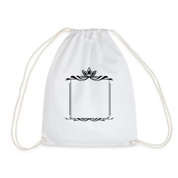 Frame with crown Square ornaments - Drawstring Bag - white - Front