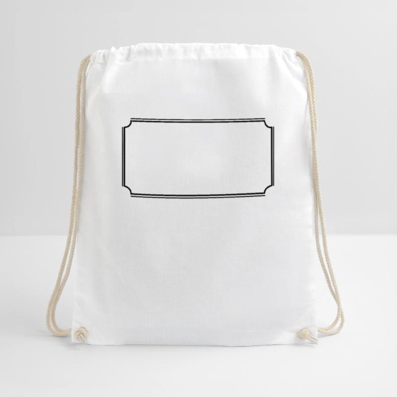 Angular frame in black basic text Drawstring Bag