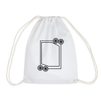 Cool long frame in black decoration - Drawstring Bag - white - Front