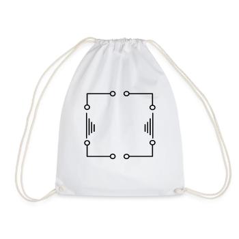 Futuristic Lines Stroke Frame Decoration - Drawstring Bag - white - Front