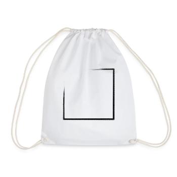 Weathered rectangular frame - Drawstring Bag - white - Front