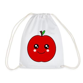 Kawaii Apple Kawaii Fruits Fruit - Drawstring Bag - white - Front