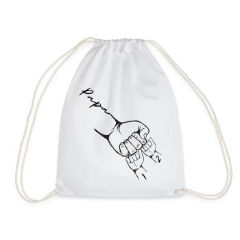 Father Son Matching Outfits Two 2 Child - Drawstring Bag - white - Front