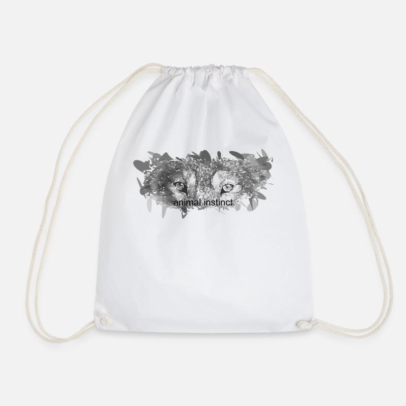 Wolf, animal instinct - Drawstring Bag - white