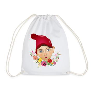 The Kasper or Kasperle as doll portrait - Drawstring Bag - white - Front