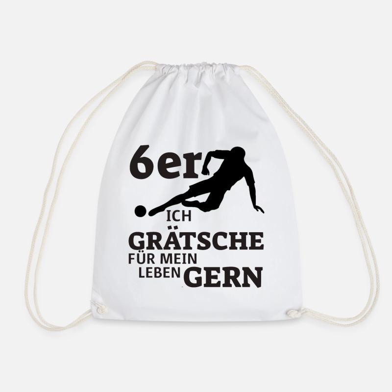 6er - Ich Grätsche gerne - Fußball T-Shirt - Turnbeutel - Weiß