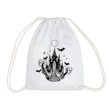 Vampire Castle Bat Halloween - Drawstring Bag - white - Front