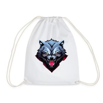 wütender Wolf - Turnbeutel - Weiß - Vorne
