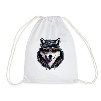 loup - Sac de sport léger - blanc - Devant