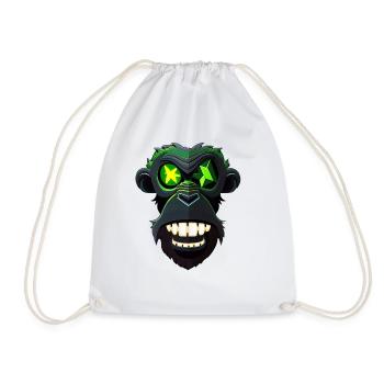 Gorilla - Drawstring Bag - white - Front
