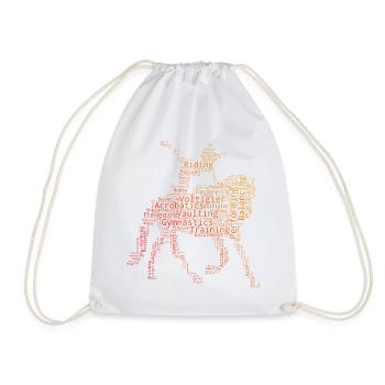 Artistic gymnastics on horseback Acrobatics on horseback - Drawstring Bag - white - Front