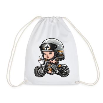 Baby biker, future biker, baby biker - Drawstring Bag - white - Front