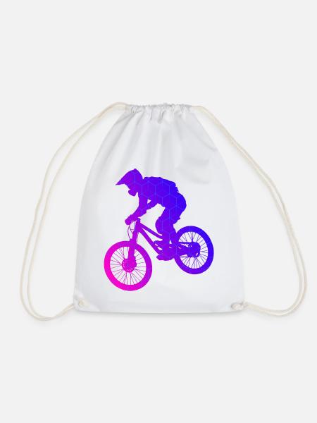 Herren Damen MTB Mountainbike Mountainbiker - Turnbeutel - Weiß