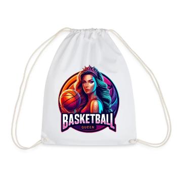 Basketball Queen Illustration - Drawstring Bag - white - Front