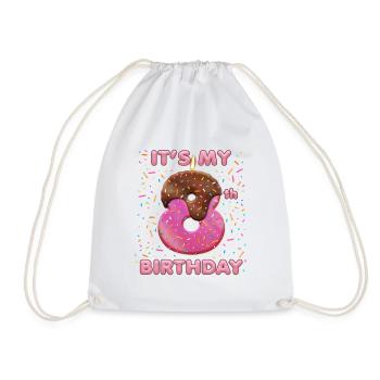 Mein 8. Geburtstag Donut - Turnbeutel - Weiß - Vorne