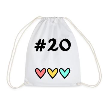 20. 20 YEARS. 20th ANNIVERSARY. 20TH ANNIVERSARY. - Drawstring Bag - white - Front