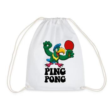 Ping Pong Champion Design Table Tennis and - Drawstring Bag - white - Front