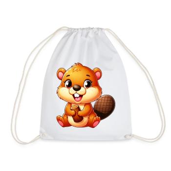 Beaver - Drawstring Bag - white - Front