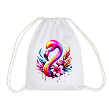 Flamingo - Turnbeutel - Weiß - Vorne