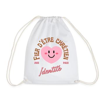 Cœur positif avec message d'amour et paix - Sac de sport léger - blanc - Devant