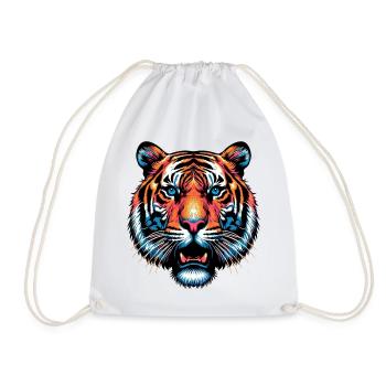 Tiger - Drawstring Bag - white - Front