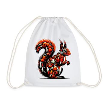 Squirrel - Drawstring Bag - white - Front