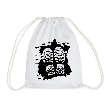 Twin Trails - Empreintes de chaussures [Noir] - Sac de sport léger - blanc - Devant