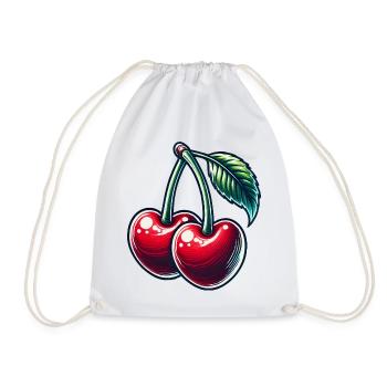 Cerises en forme de cœur : l’amour en pleine forme - Sac de sport léger - blanc - Devant