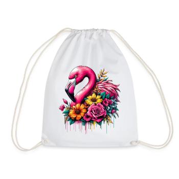 Flamingo - Turnbeutel - Weiß - Vorne