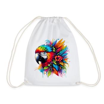 Parrot - Drawstring Bag - white - Front