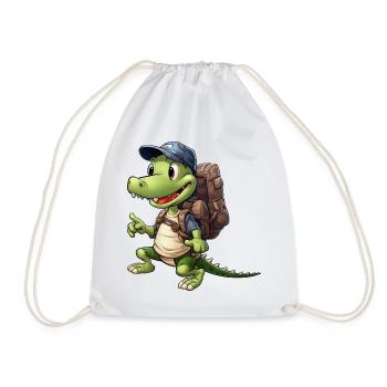 Crocodile Hiking / Mountaineering Crocodiles - Drawstring Bag - white - Front